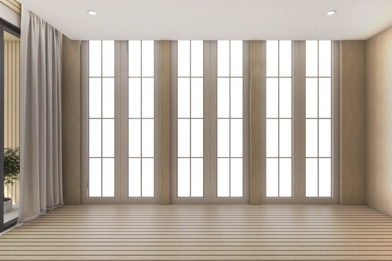 3d rendering empty room with daylight from window