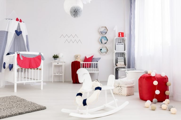 Baby room with strong color accents