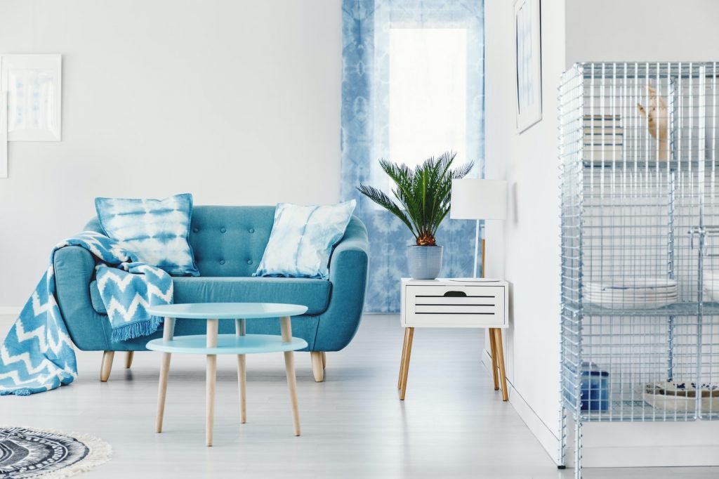 Turquoise apartment interior design