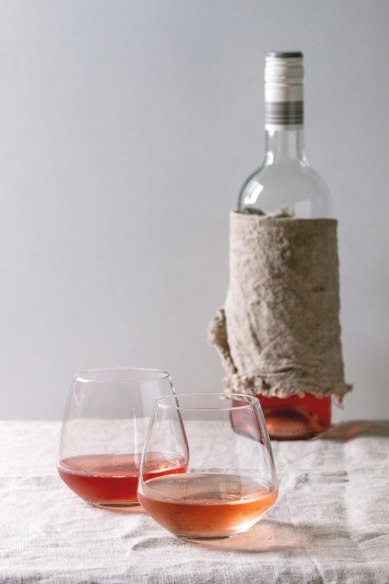 Two glasses of rose wine
