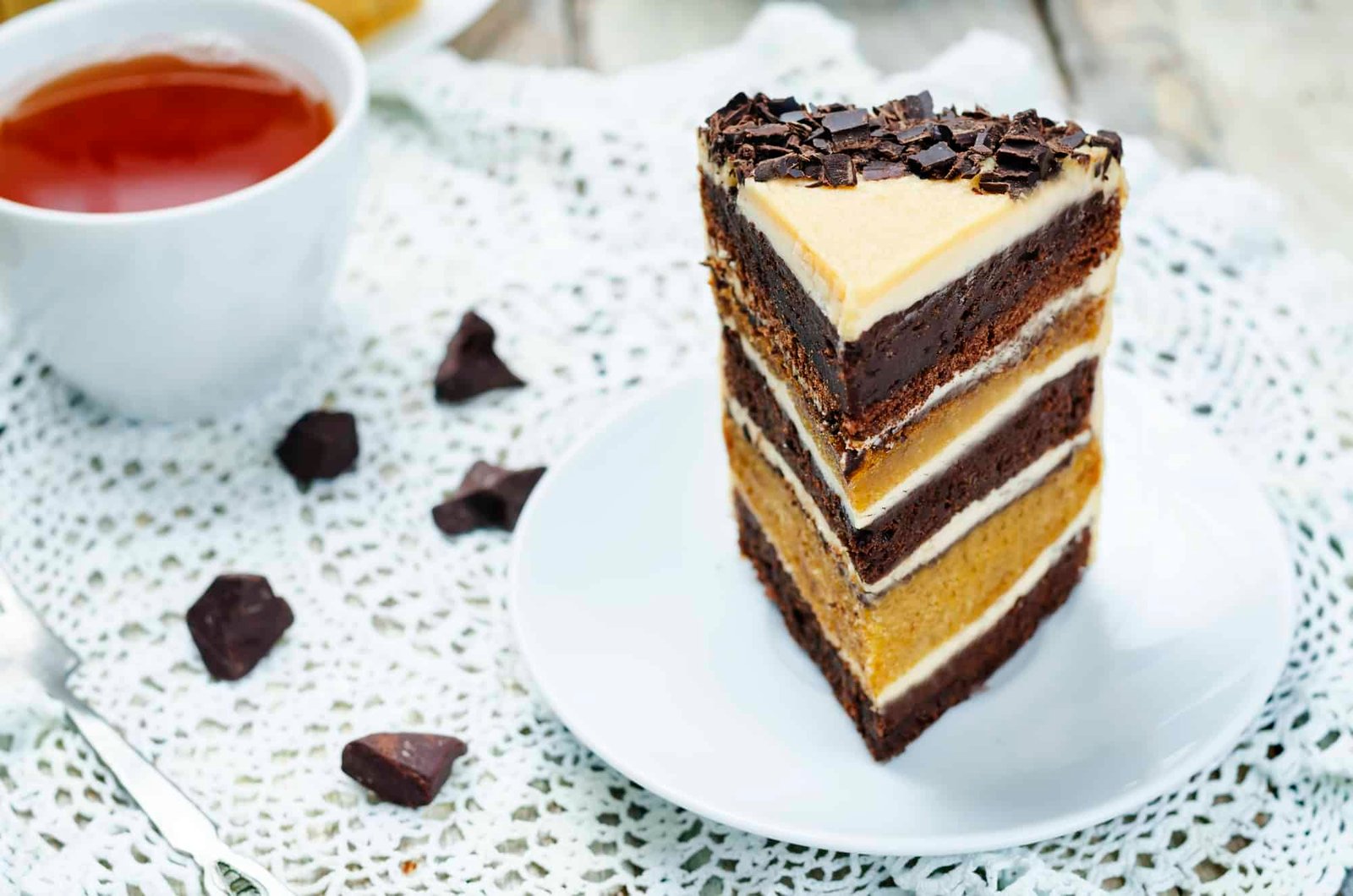 Pumpkin and chocolate layer cake with salted caramel cream chees