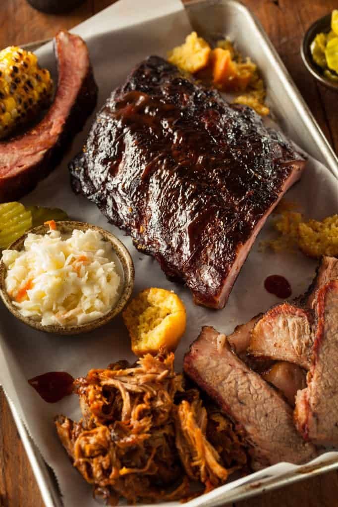 Barbecue Smoked Brisket and Ribs Platter