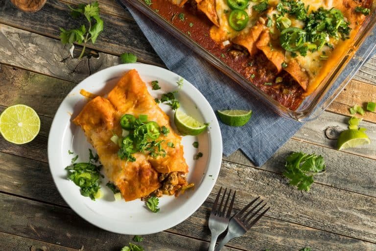 Homemade Beef Enchiladas with Red Sauce