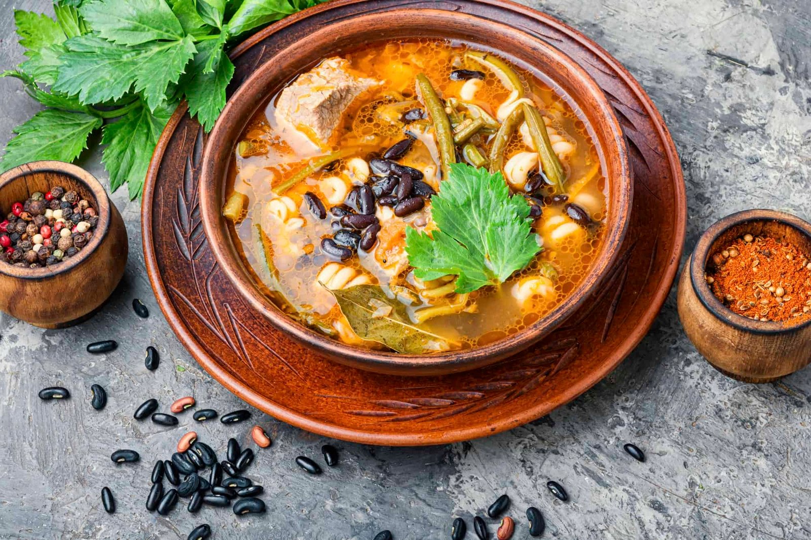 Meat soup with beans