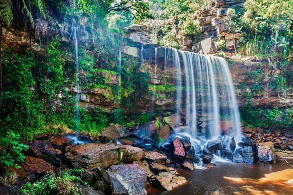 Tropical waterfall in Cambodia