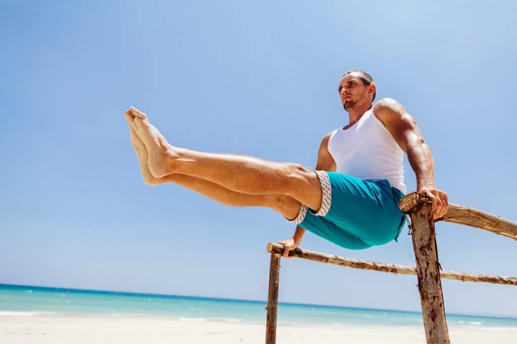 fitness man on the beach