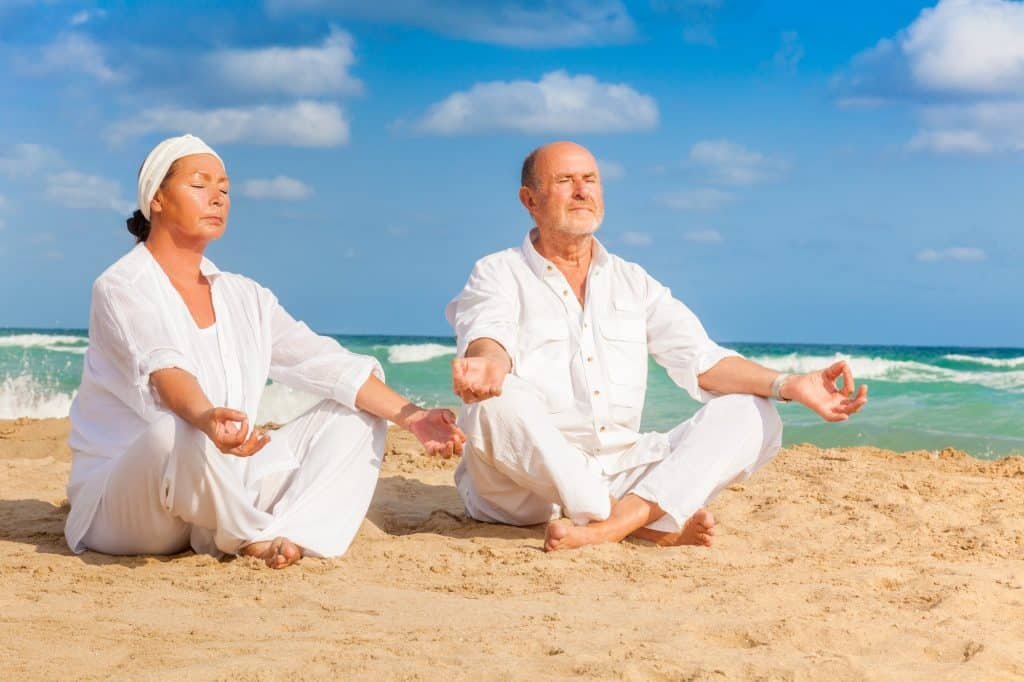relaxing senior couple