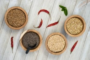 Whole Grains Chia Seeds and Peppers Superfoods