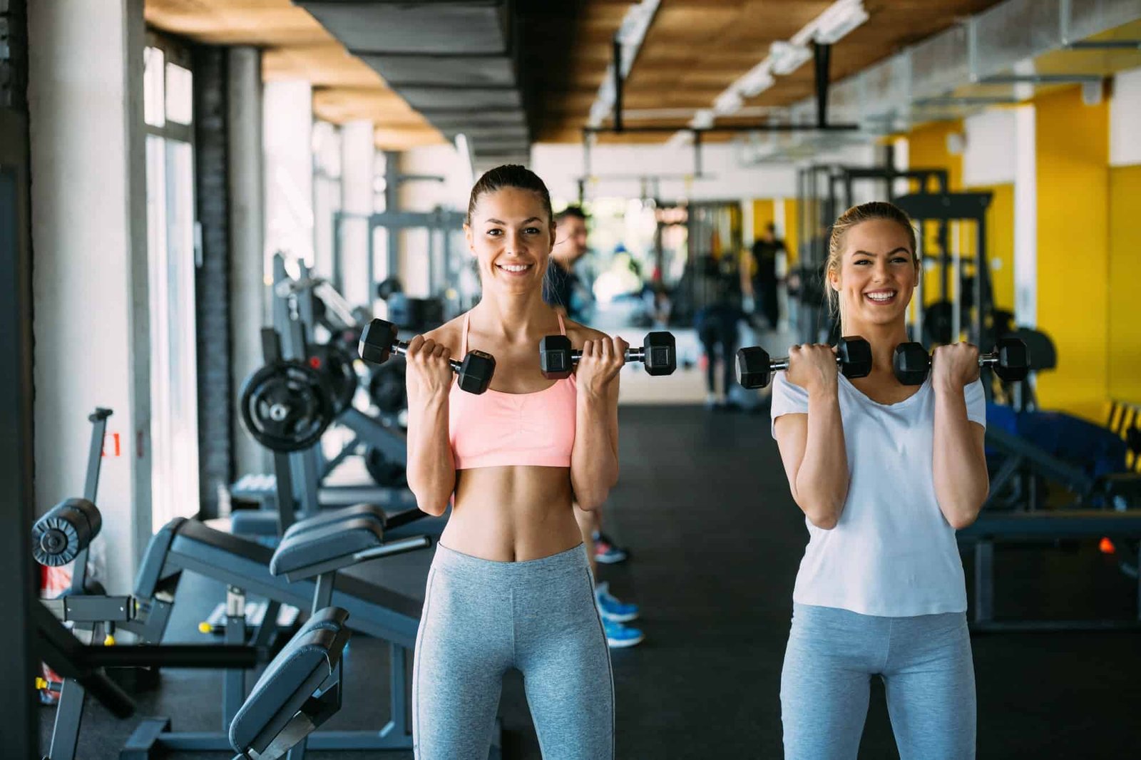 Women working out in gym
