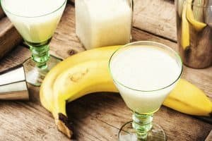 Banana cocktail in glass