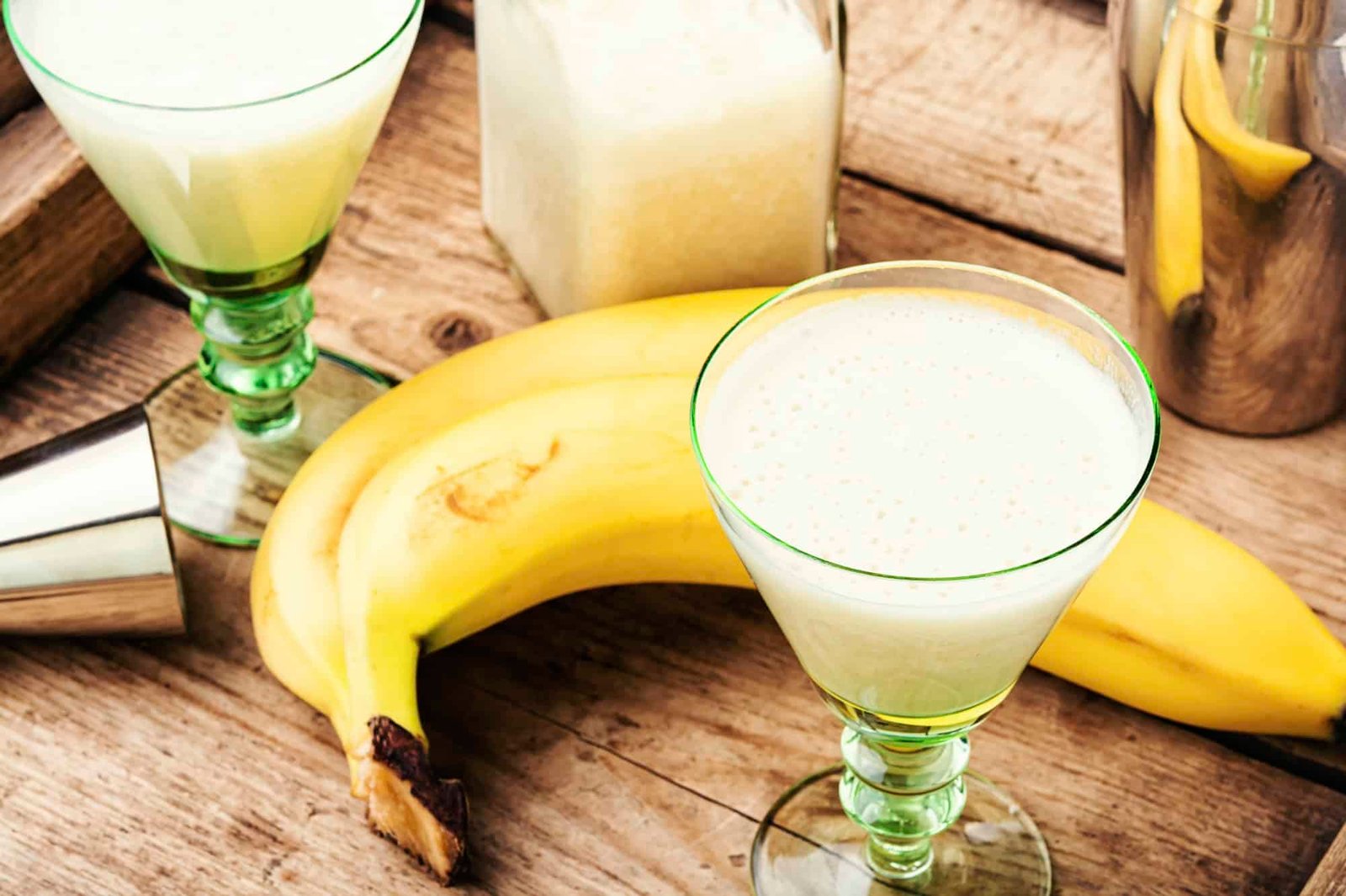 Banana cocktail in glass