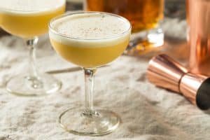 Homemade Bourbon Egg Flip Cocktail