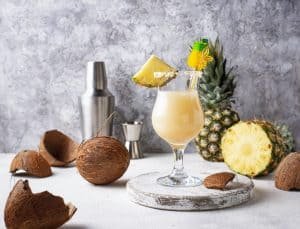Pina colada. Traditional Caribbean cocktail