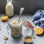 Orange breakfast bowl preparation