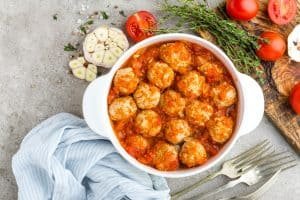 Meatballs in tomato sauce. Italian cuisine
