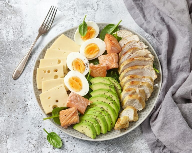 plate of Keto diet food ingredients