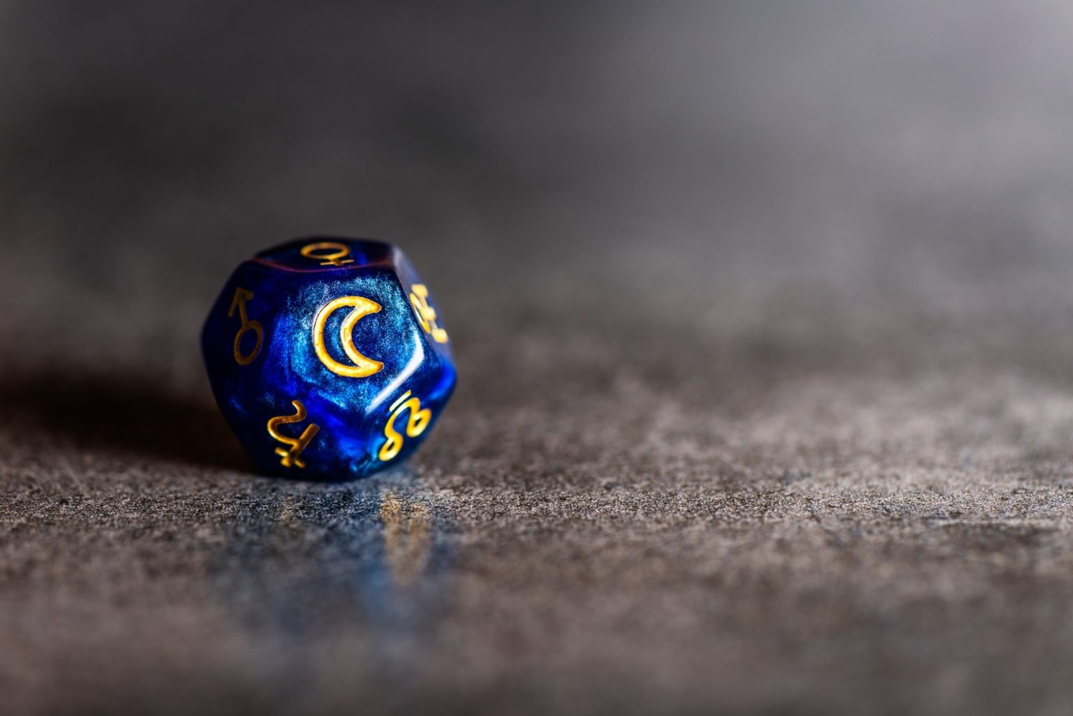 Astrology Dice with symbol of the Moon