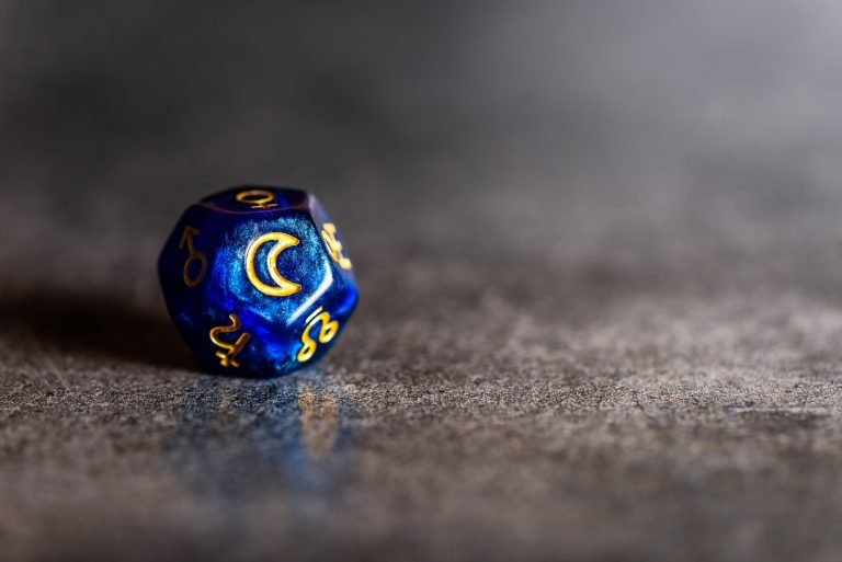 Astrology Dice with symbol of the Moon