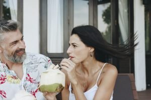 Couple on a honeymoon trip