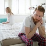 Stressed couple arguing and having marriage problems