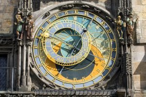 The famous astronomical clock in Prague