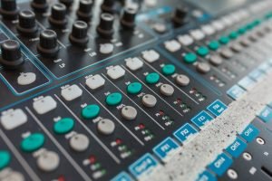 Equipment for DJ and musicians sound mixer.