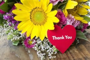 Thank You Card with Bouquet of Summer Flowers