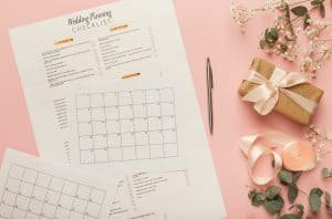 Bridal background with planner checklist