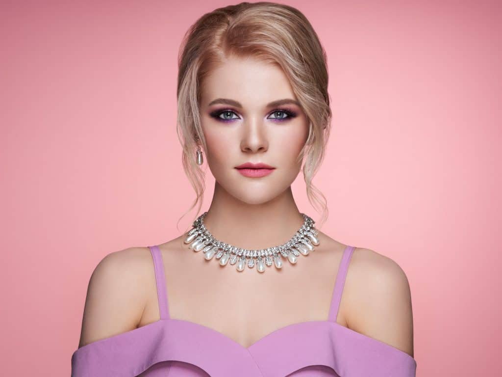 Portrait Beautiful Woman with Jewelry
