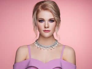 Portrait Beautiful Woman with Jewelry