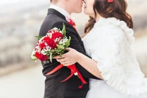 Winter wedding closeup
